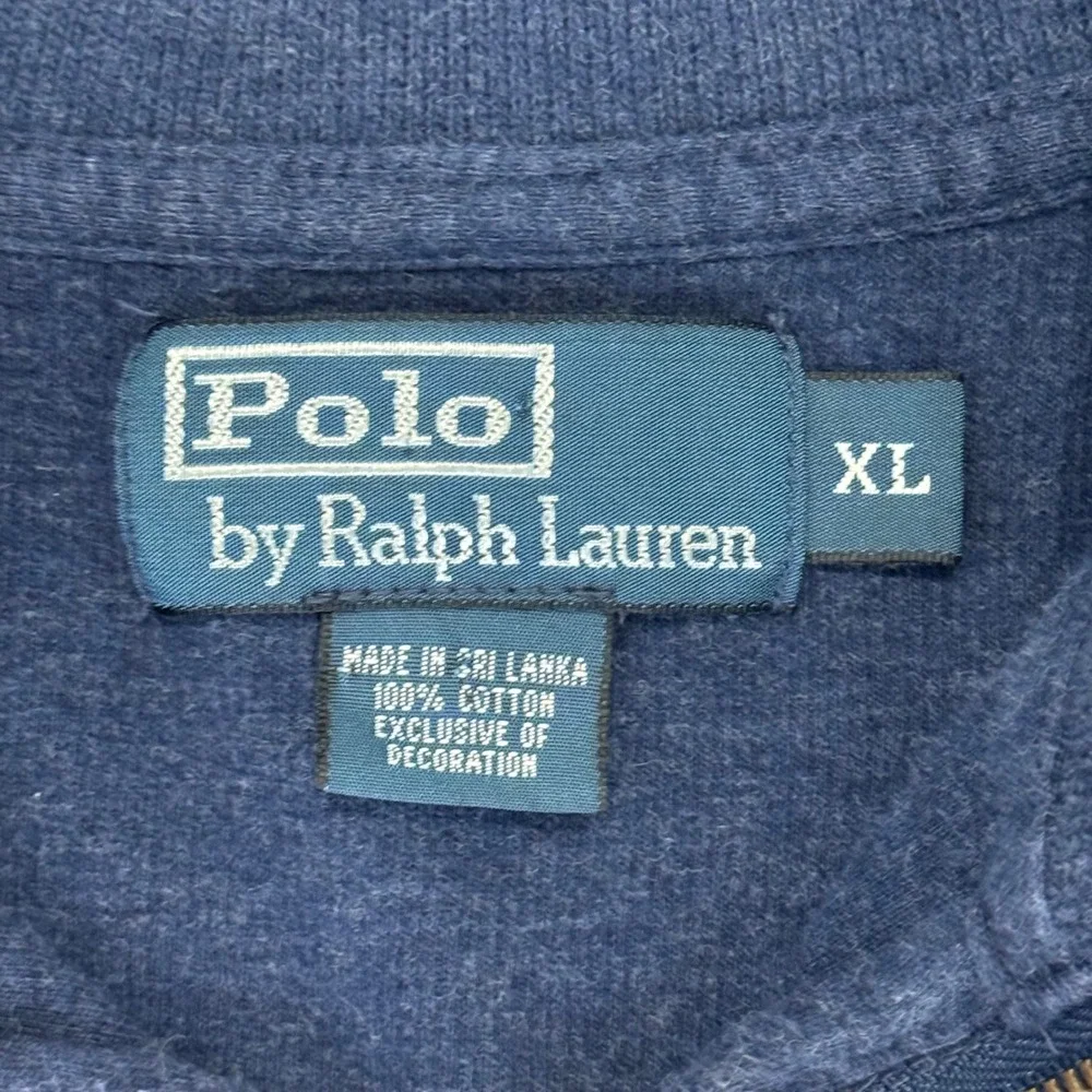 Polo Ralph Lauren Men's Quarter Zip Pullover Sweater Pony Logo Blue‎ Size XL